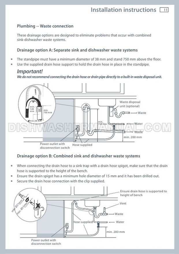 Fisher & Paykel DW60CEX1 Front Control Dishwasher User Guide