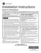 GE PDT145SGLBB Installation Instructions