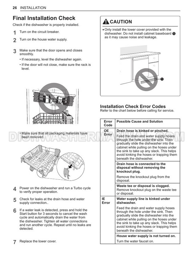 LG LDF5545ST Dishwashing Machine Owner's Manual