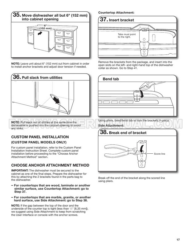 Maytag MDB8989SHW Dishwasher Installation Instructions