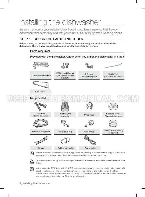 Samsung Dishwasher Manual Dw80r2031us