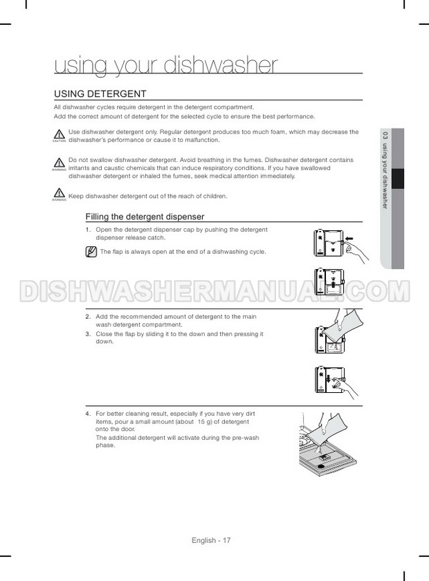 Samsung DW80R2031US Dishwashing Machine User Manual