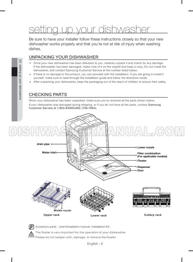 Samsung Dishwasher Model Dw80r2031us Manual
