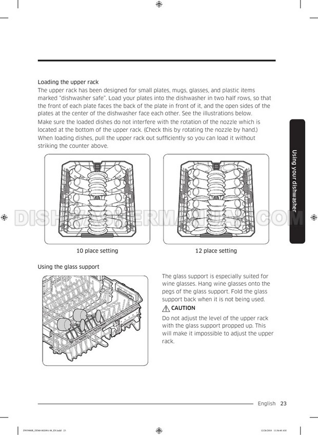 Samsung DW80R9950UG Dishwasher User Manual